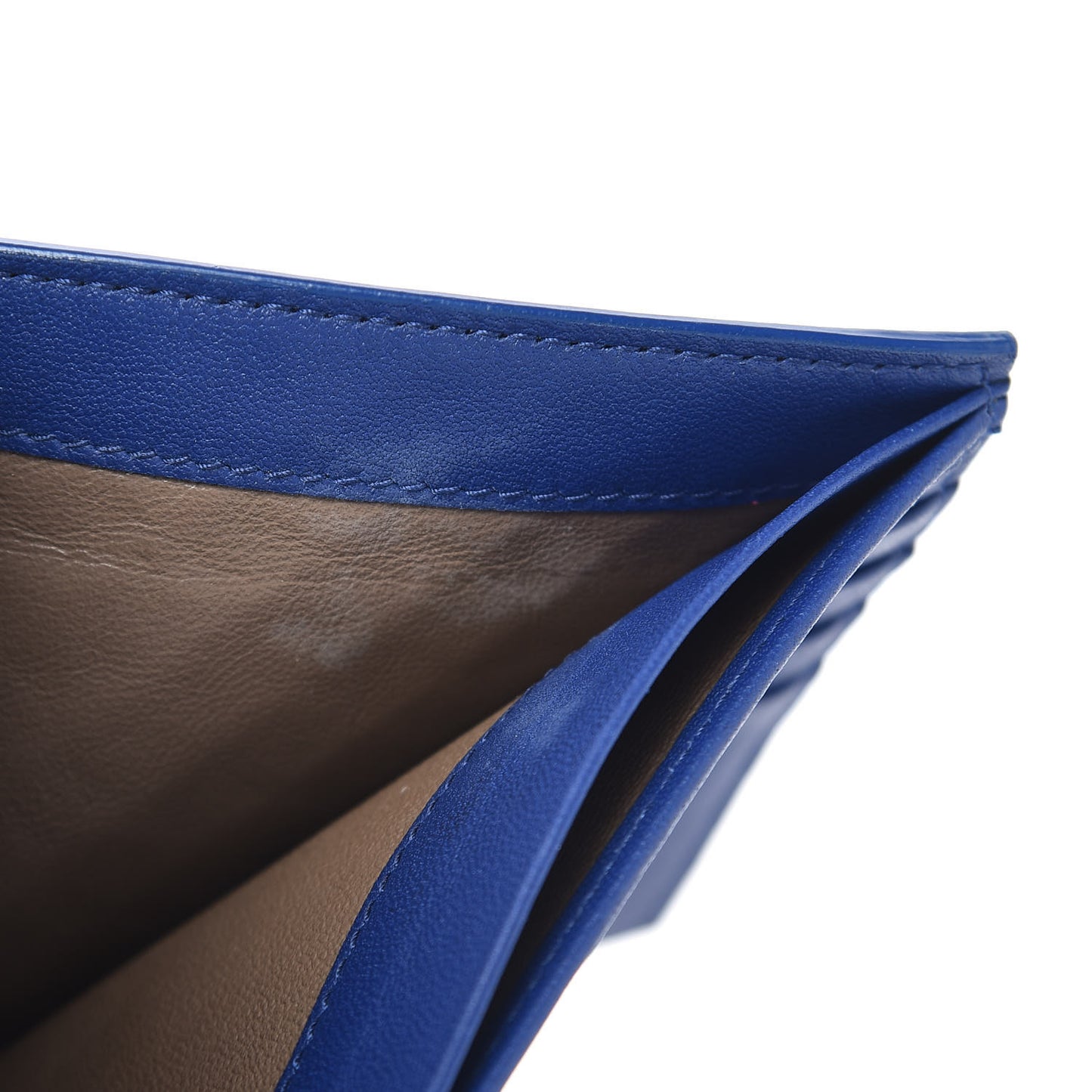 Nappa Intrecciato Crocodile Bi-Fold Wallet Cobalt Blue