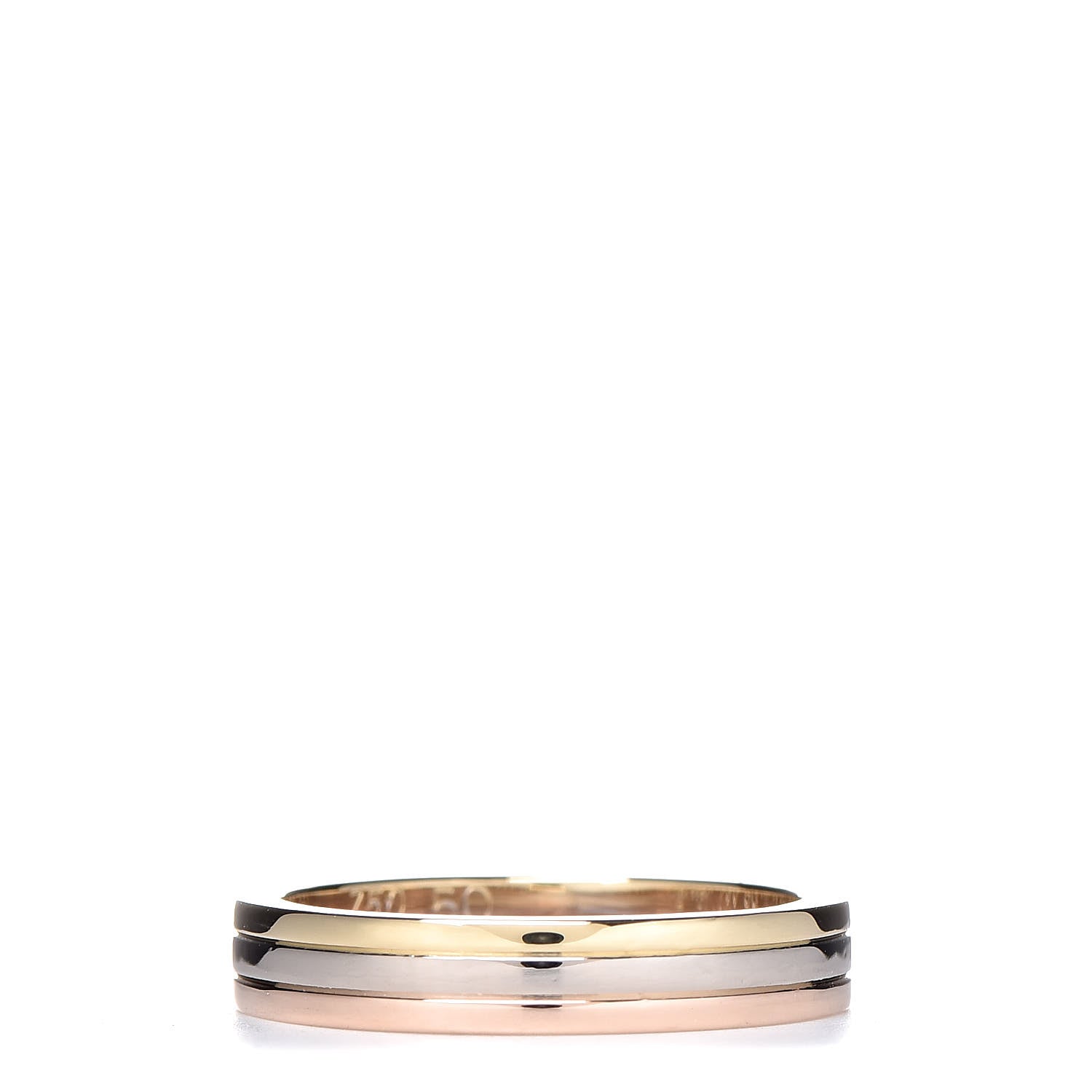 Cartier 18K Pink White Yellow Gold 3.5mm Vendome Louis Cartier Wedding Band Ring 50 5.25 3 of 4