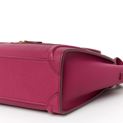 Celine Drummed Calfskin Nano Luggage Plum 10 of 10