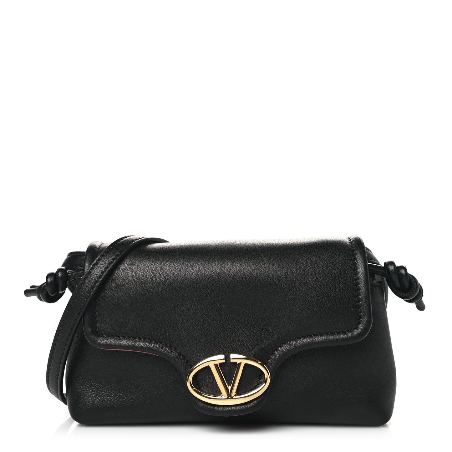 Lambskin Vlogo Mini Crossbody Bag Black