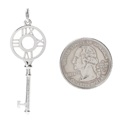 Tiffany 18K White Gold Diamond Atlas Key Pendant 2 of 4