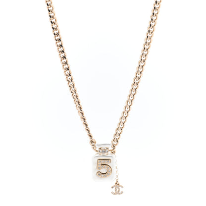 Chanel Resin Crystal CC No 5 Perfume Bottle Necklace 1 of 6