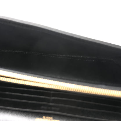 Saint Laurent Grain De Poudre Mixed Matelasse Triquilt Monogram Chain Wallet Black 5 of 10