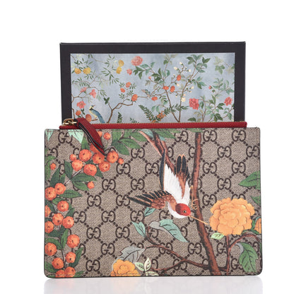 Gucci GG Supreme Monogram Tian Zip Pouch Beige Multicolor Red 8 of 8