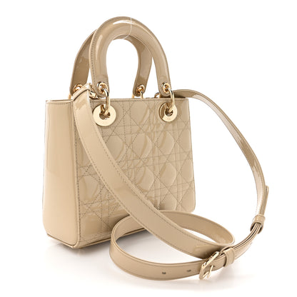 Christian Dior Patent Cannage Small Lady Dior Beige 3 of 10