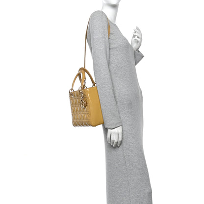 Christian Dior Patent Cannage Medium Lady Dior Beige 2 of 9