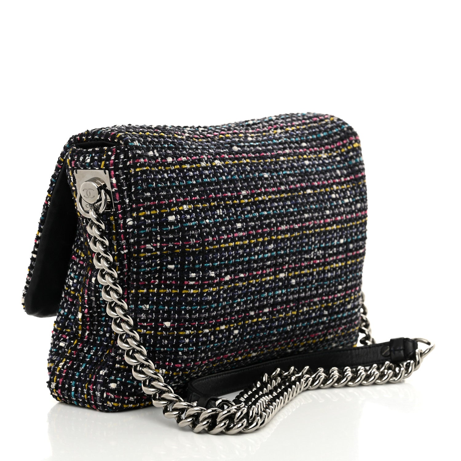 Chanel Tweed Small Messenger Flap Navy 3 of 11