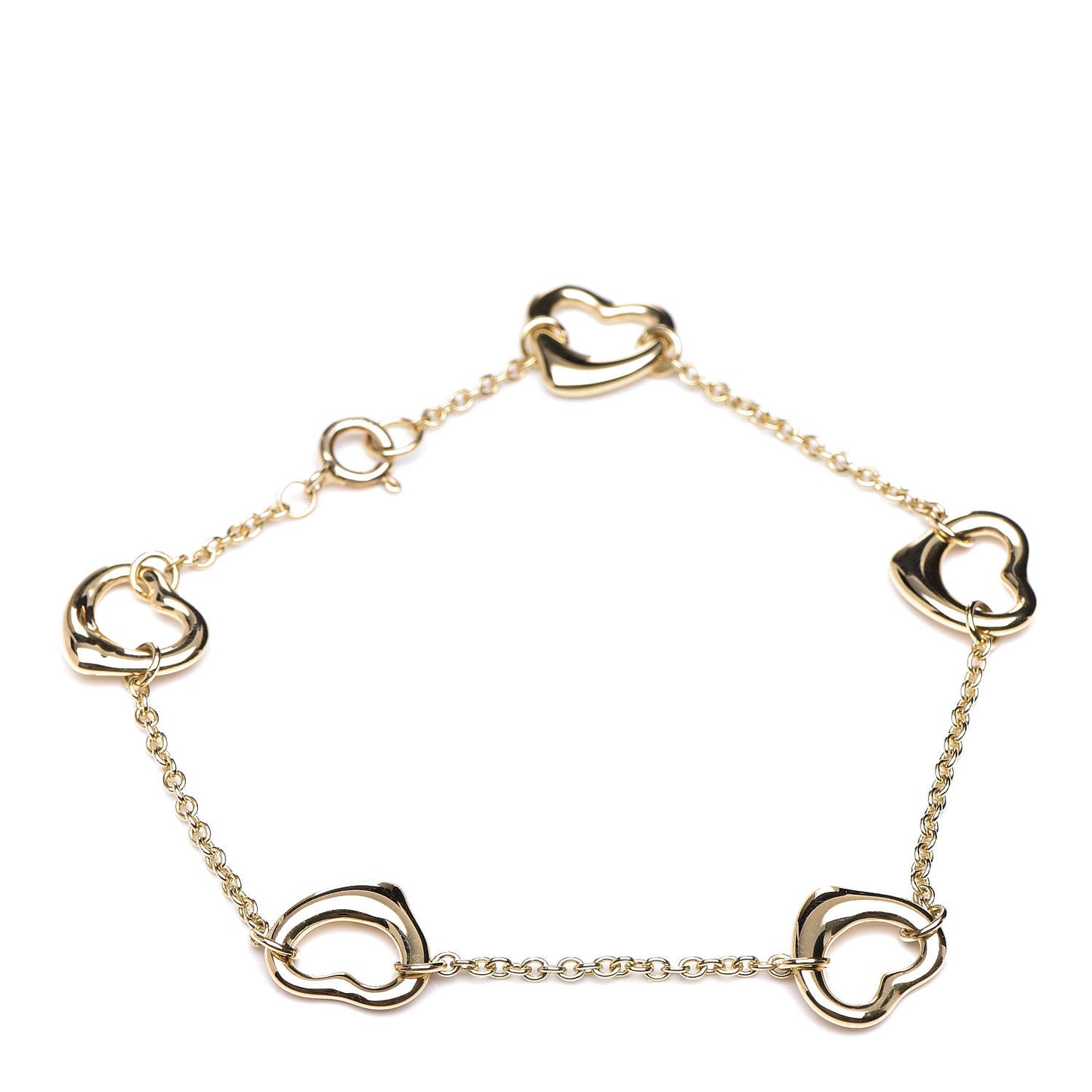18K Yellow Gold Elsa Peretti 5 Open Heart Bracelet