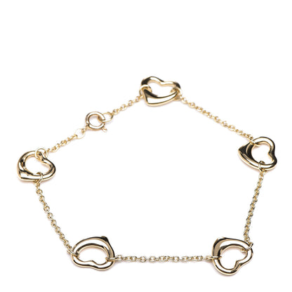 Tiffany 18K Yellow Gold Elsa Peretti 5 Open Heart Bracelet 1 of 5