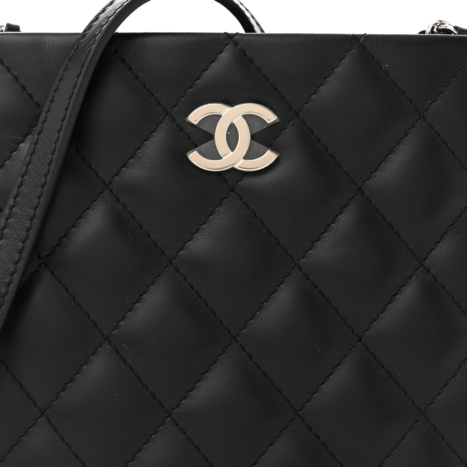 Chanel Lambskin Quilted Uniform Crossbody Bag Black 8 of 10
