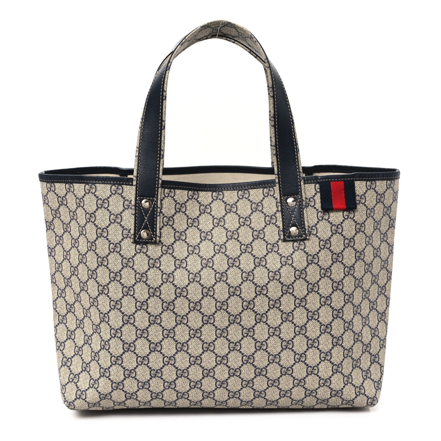 GG Plus Monogram Medium Signature Web Loop Tote Navy