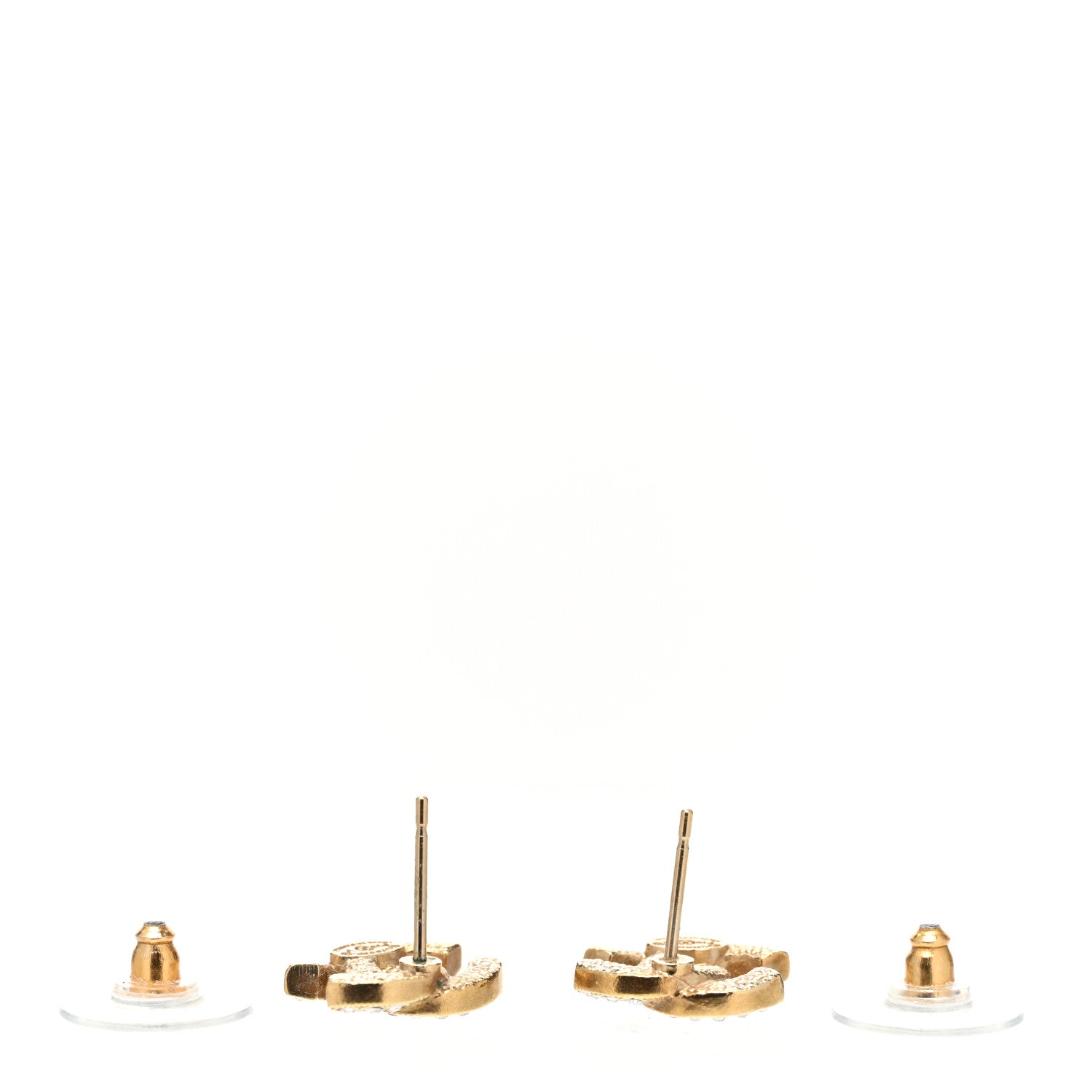 Chanel Crystal CC Earrings Gold 3 of 5