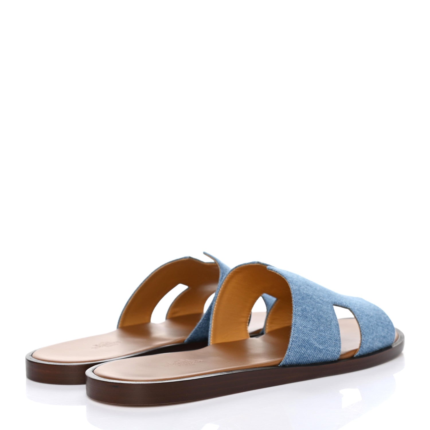 Hermes Denim Canvas Mens Izmir Sandals 42 Bleu Clair 3 of 4