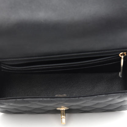 Chanel Lambskin Quilted Mini Top Handle Rectangular Flap Black 5 of 9