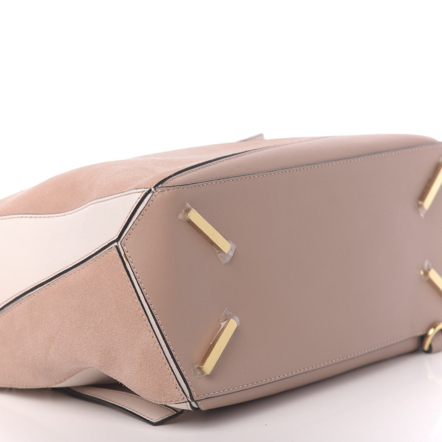 Calfskin Suede Medium Puzzle Bag Blush