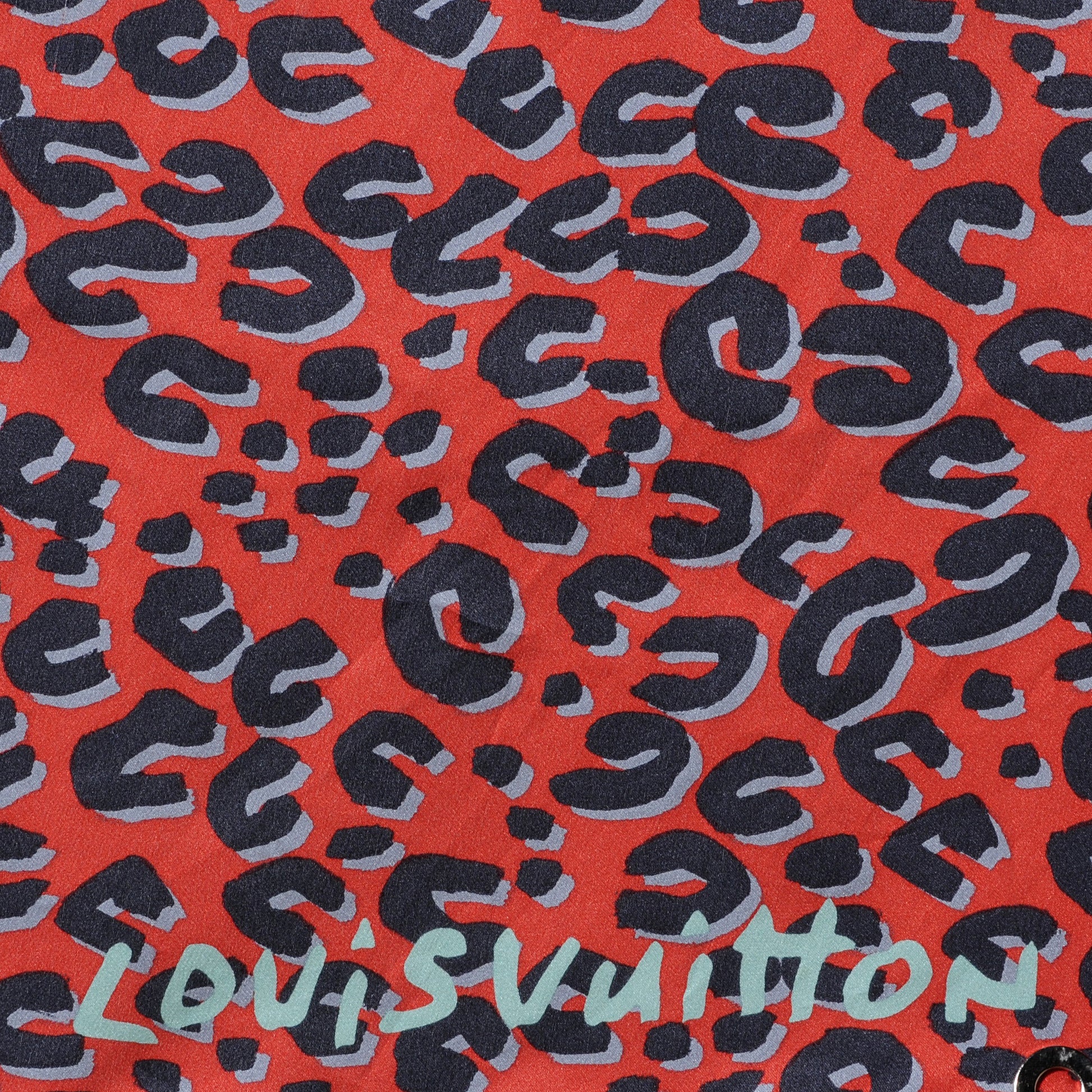 Louis Vuitton Silk Leopard Scarf Bandana Rouge 1 of 5
