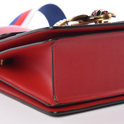 Gucci Calfskin Sylvie Web Small Queen Margaret Top Handle Bag Blue Agata Hibiscus Red Mystic White Sugar Pink 8 of 10