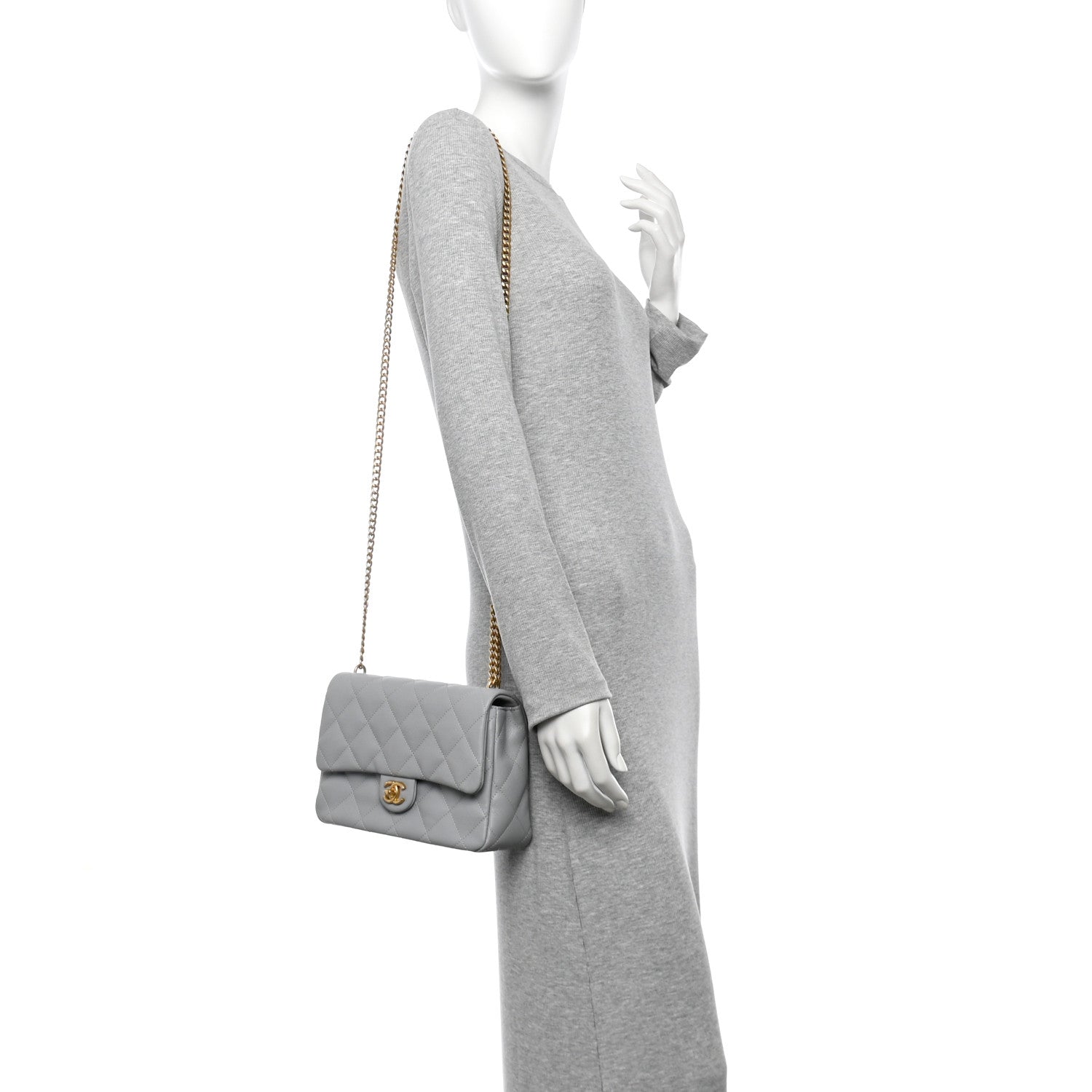 Chanel Caviar Quilted Sweetheart Flap Grey 2 of 10