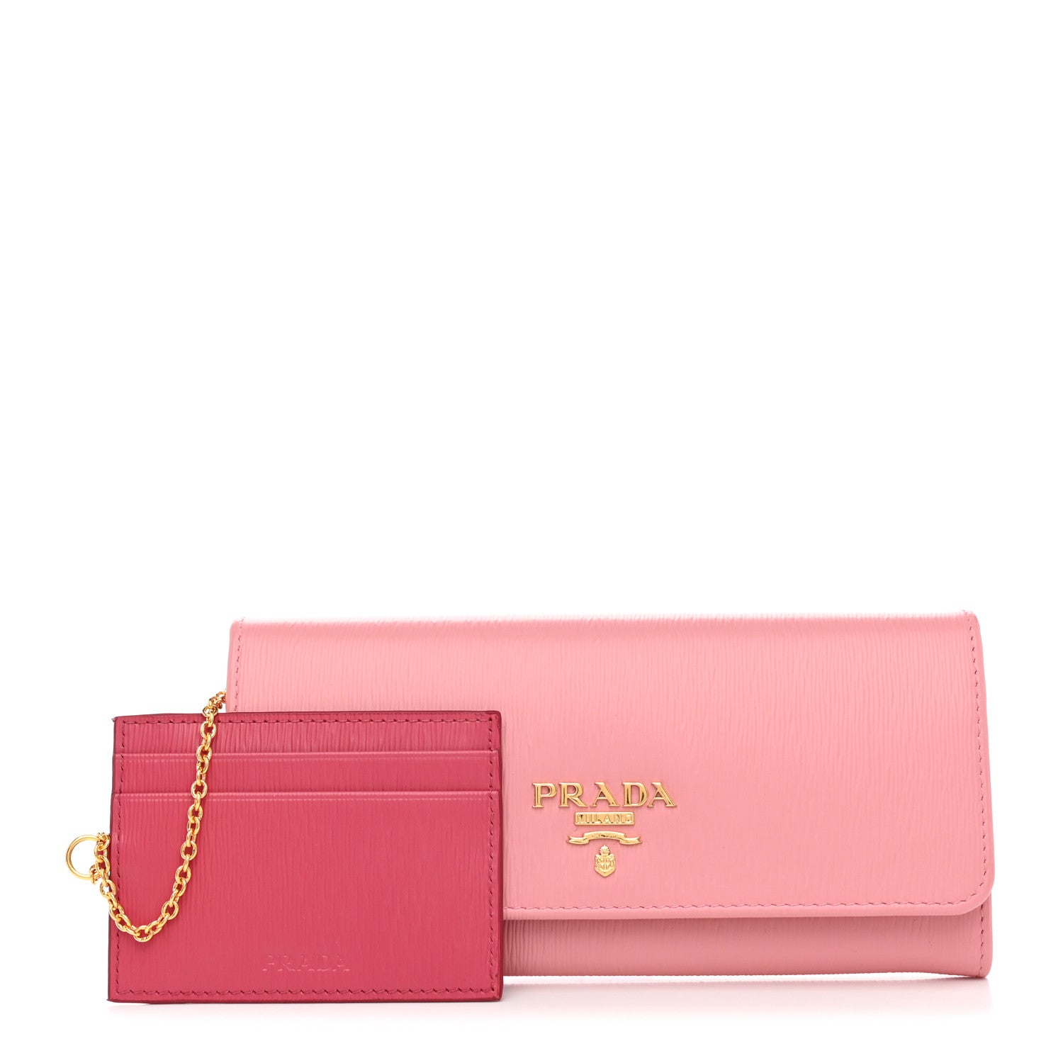 Prada Vitello Move Bi-Color Continental Flap Travel Wallet Petalo Peonia 1 of 12