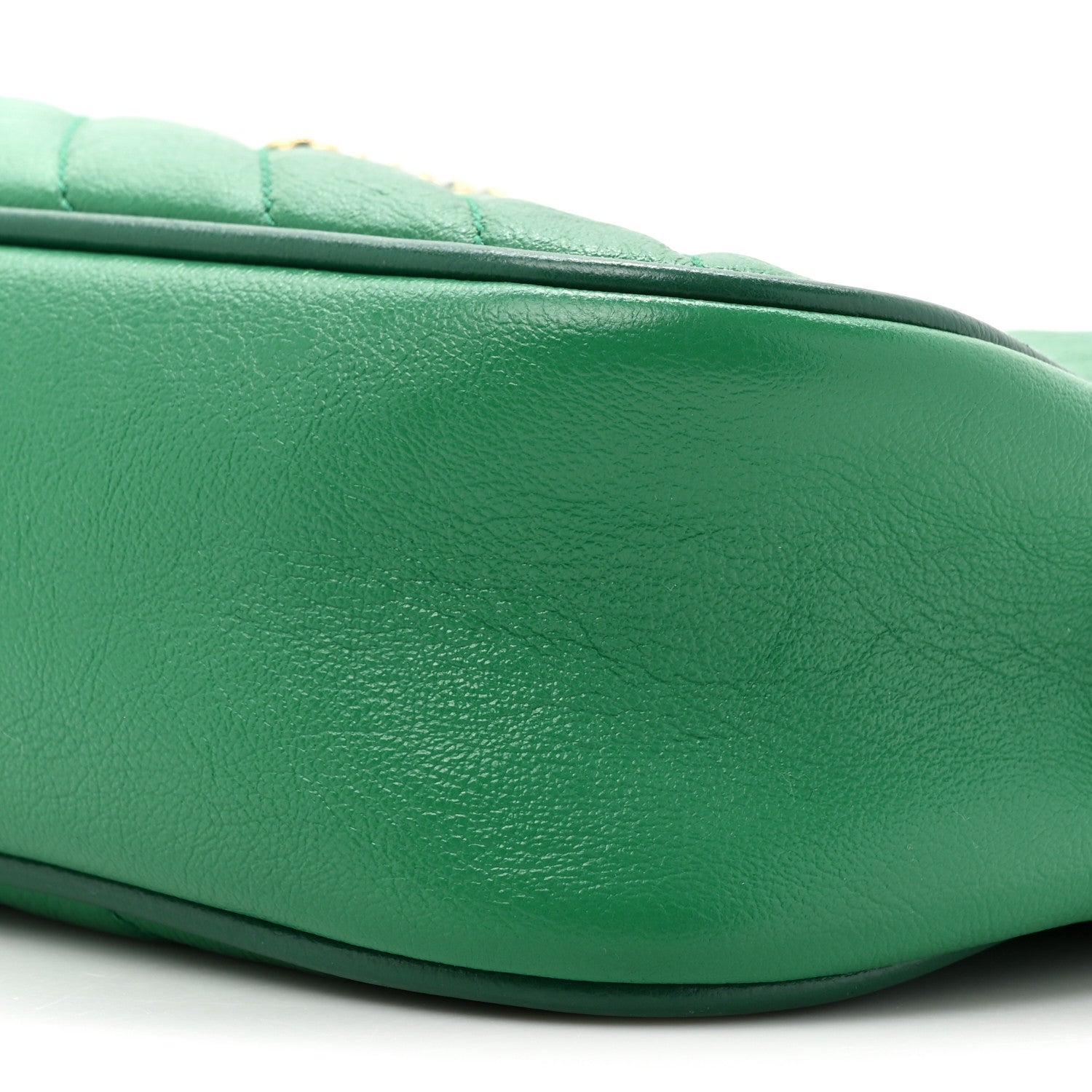 Gucci Azalea Calfskin Enamel Matelasse Diagonal Small Torchon GG Marmont Chain Shoulder Bag New Shamarock Emerald 9 of 14