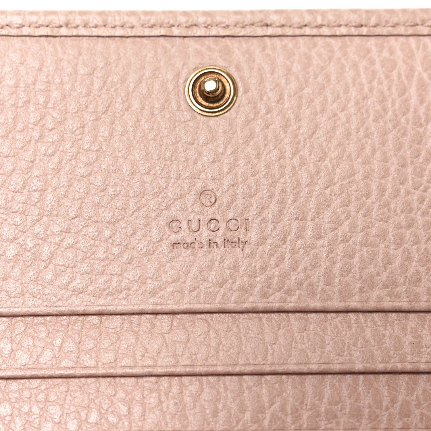 Gucci Pebbled Calfskin Butterfly Card Case Perfect Pink 1853541