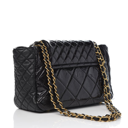Chanel Glazed Crinkled Calfskin Accordion Mademoiselle Black 3 of 8