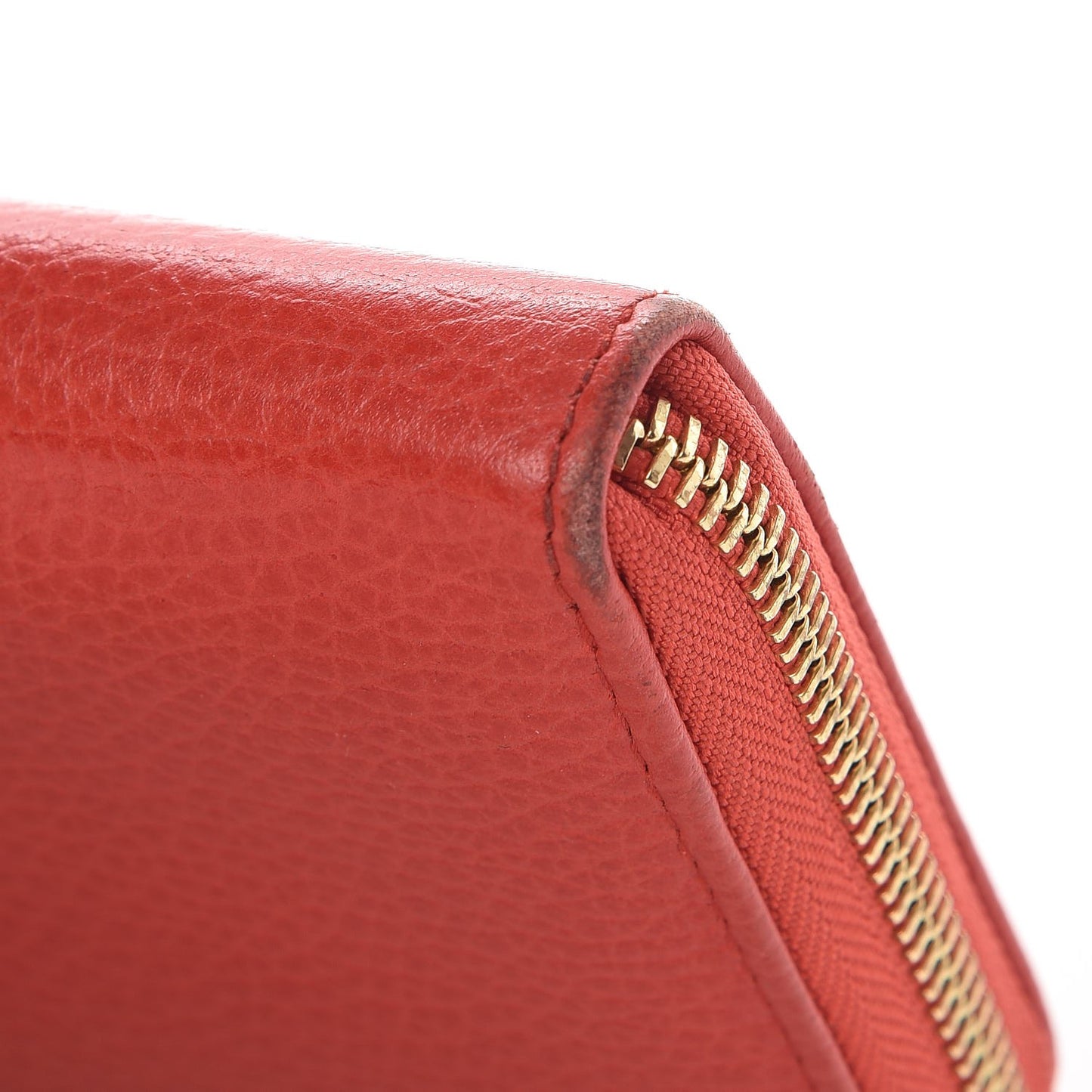 Pebbled Calfskin Donna Long Wallet Red