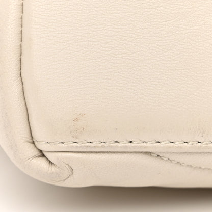 Saint Laurent Lambskin Quilted Medium Loulou Puffer Monogram Chain Satchel Crema Soft 12 of 13