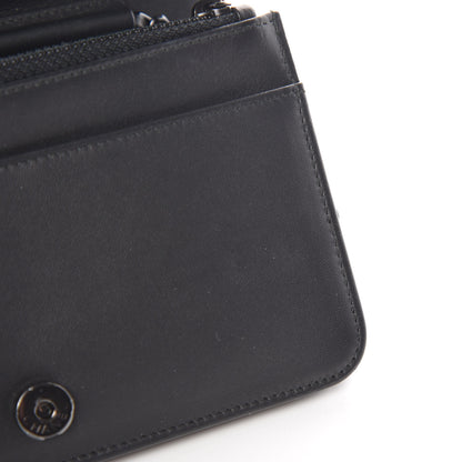 Chanel Calfskin Painted Chevron Embossed Boy Wallet On Chain WOC Black 13 of 15