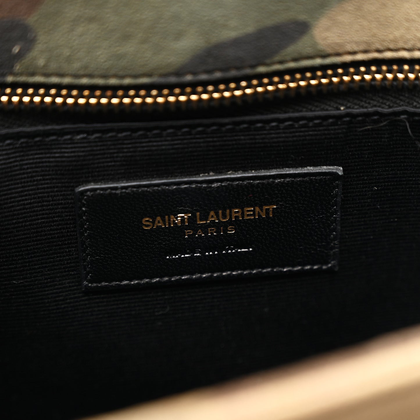 Suede Monogram University Camouflage Shoulder Bag Green