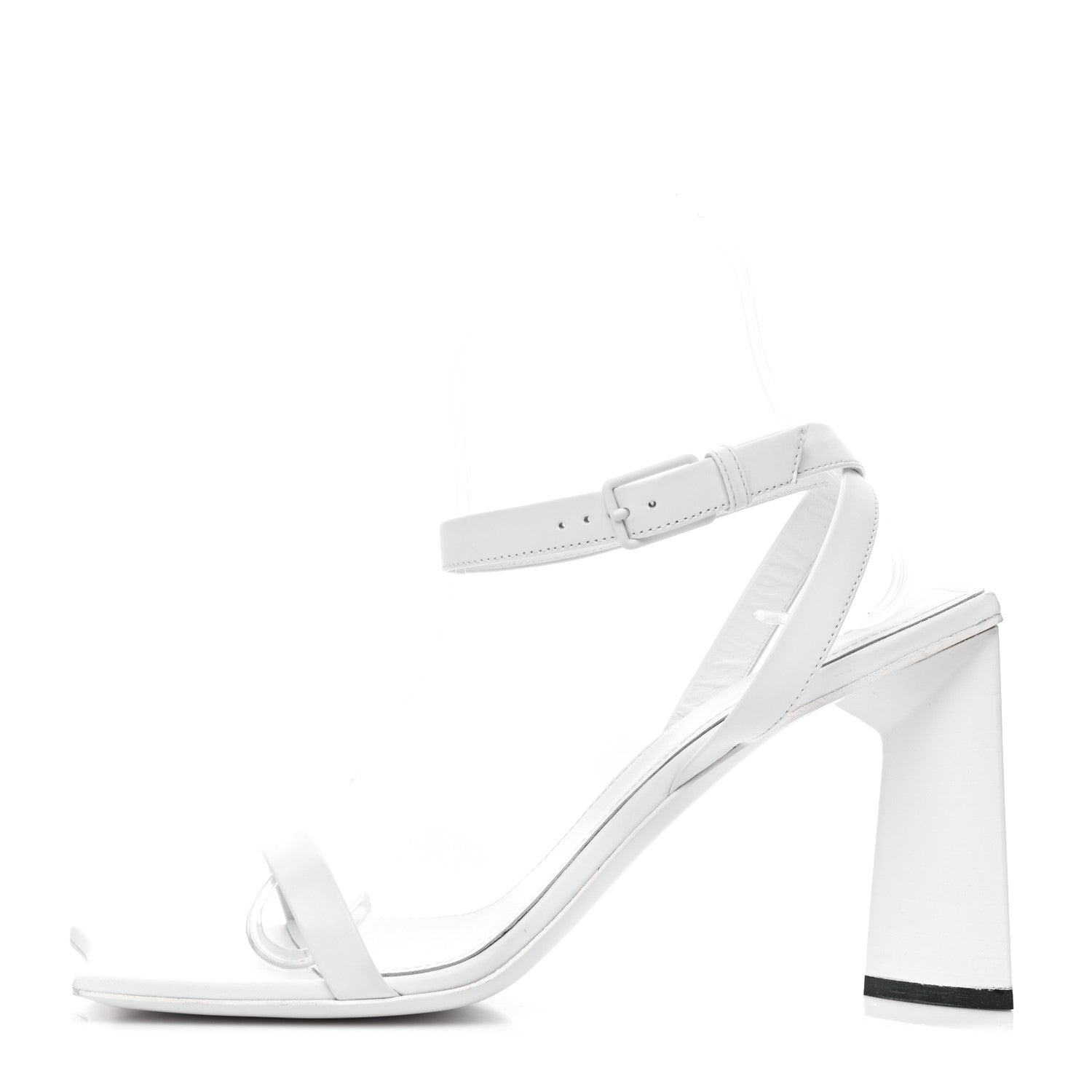 Balenciaga Smooth Calfskin Moon Square Toe 90mm Sandals 38 Optical White 1 of 6