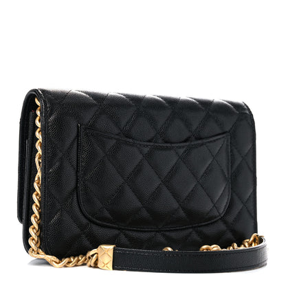 Chanel Caviar Quilted Bracelet On Chain Wallet On Chain WOC Black 2 of 10