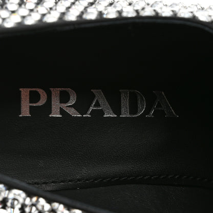 Prada Satin Crystal Metal Triangle Logo 50mm Loafers 38 Cristal 6 of 9
