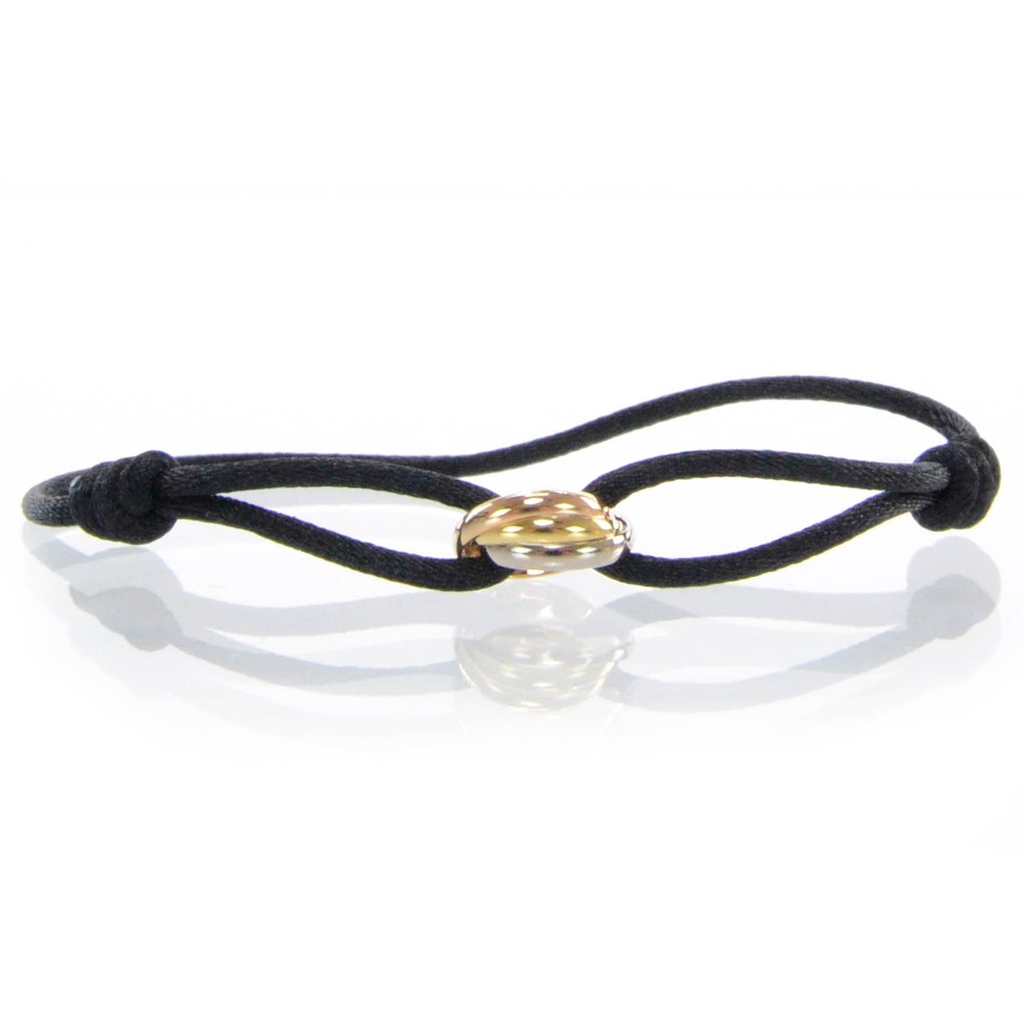 18k Pink Yellow White Gold Trinity Adjustable Cord Bracelet