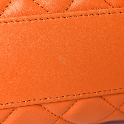 Chanel Lambskin Quilted Jumbo Grocery By Chanel Drawstring Shopping Bag Orange 21 of 21