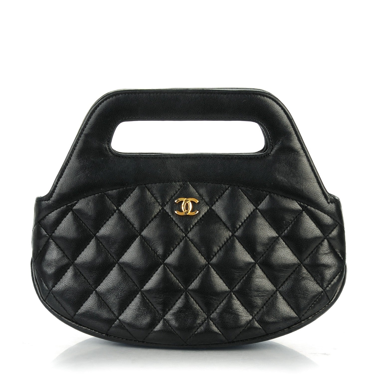 Chanel Lambskin Quilted CC Shoulder Bag Black 1 of 8