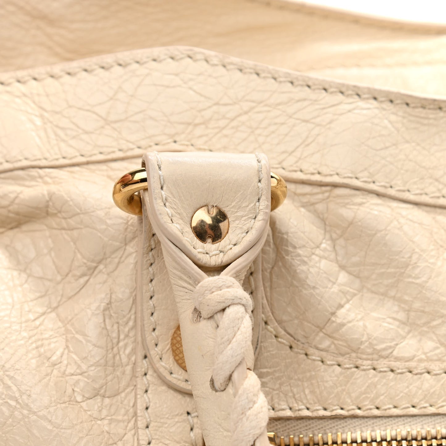 Agneau Giant 12 Gold Hardware City Blanc Creme Light Craie