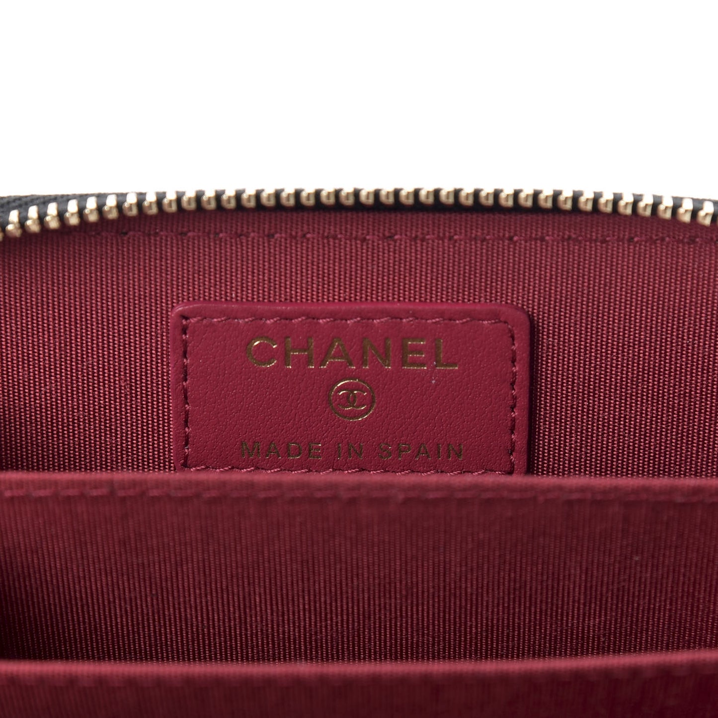 Lambskin Quilted Chanel 19 Zip Around Coin Purse Wallet Black