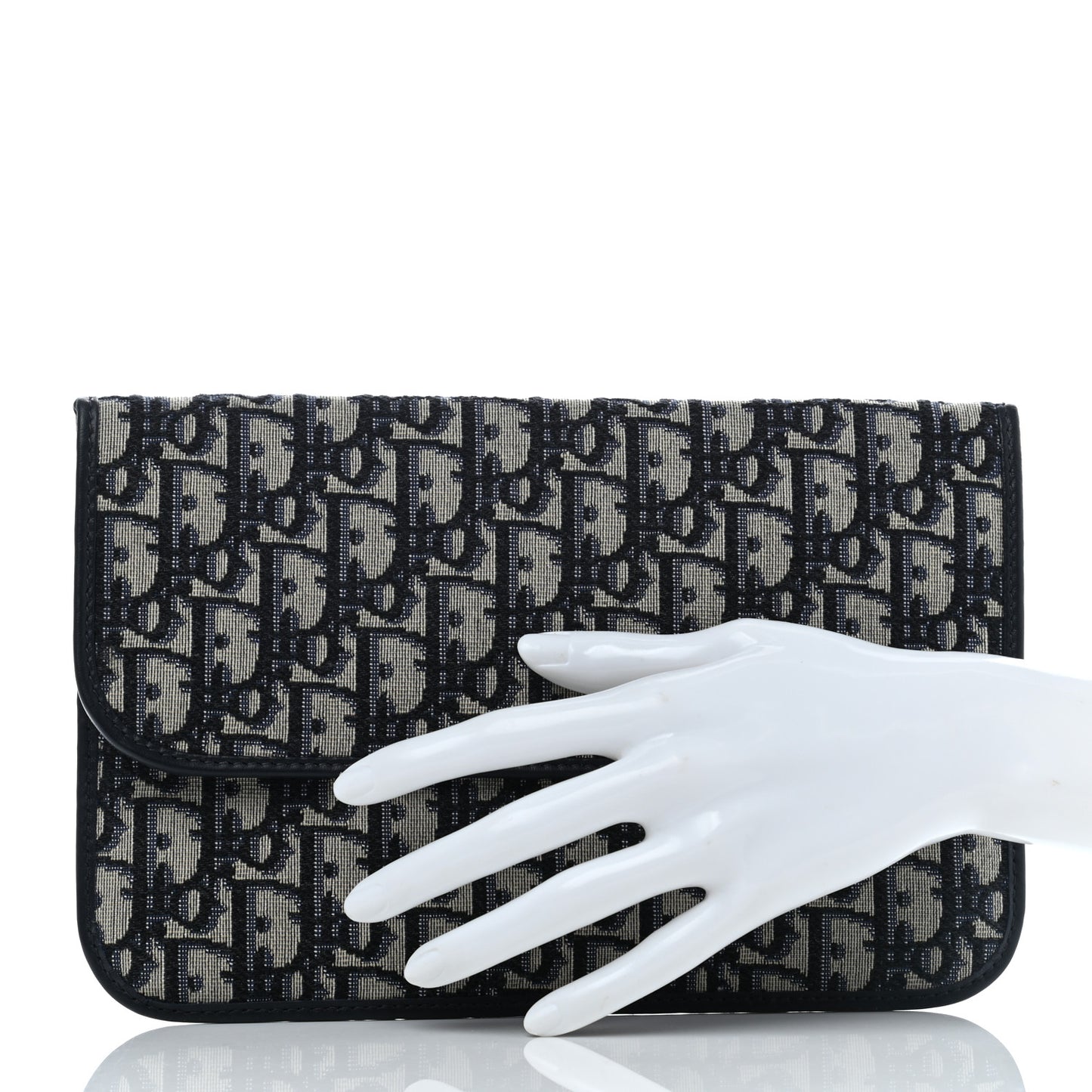 Oblique Flap Pouch Clutch Blue