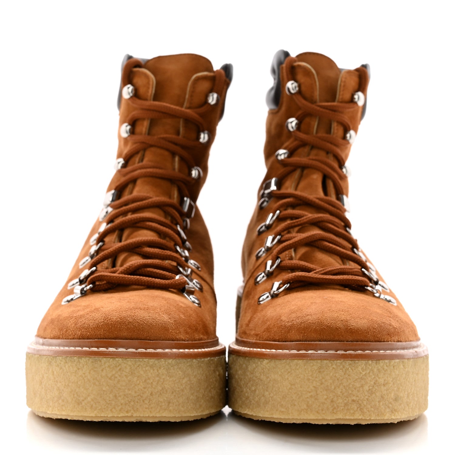 Hermes Suede Shearling Womens Discovery Ankle Boots 40 Camel Ecru 2 of 14