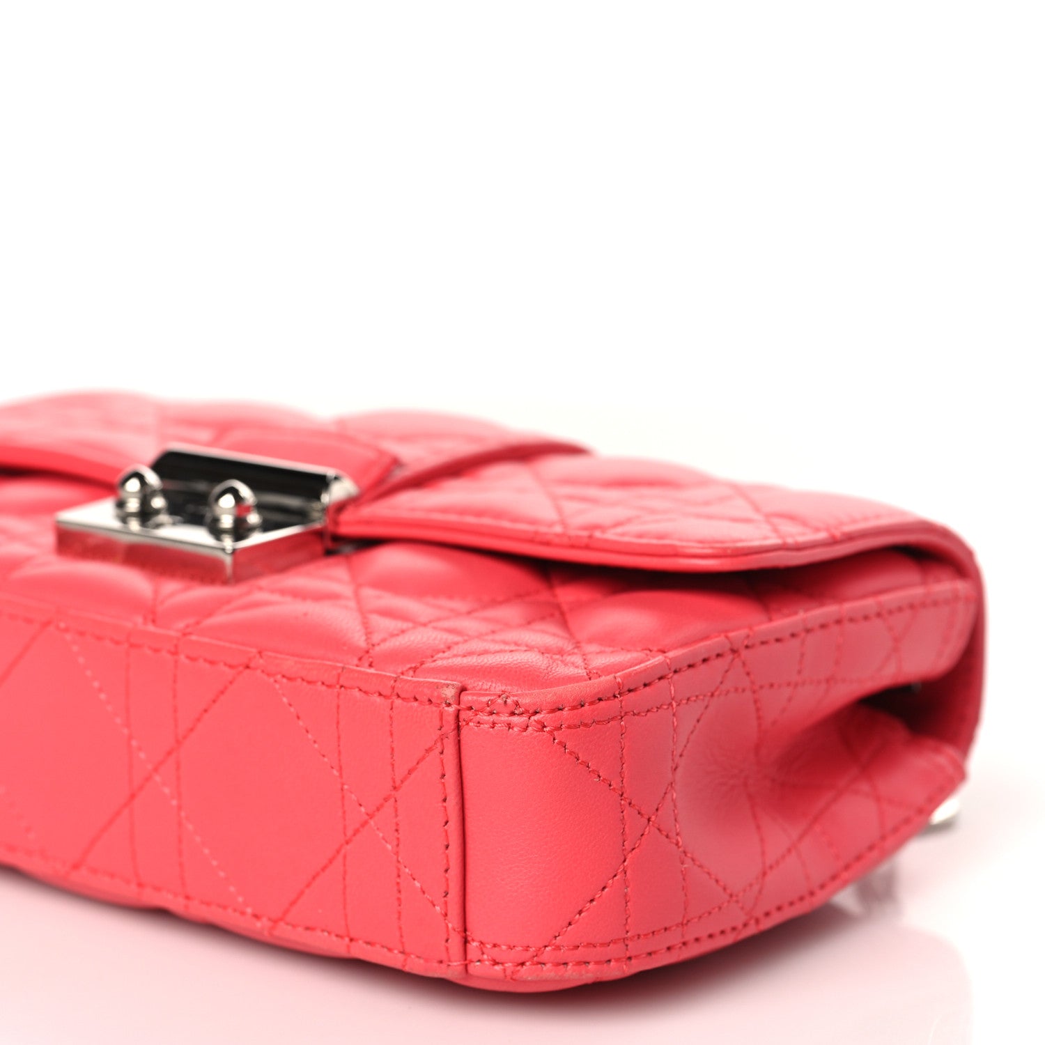 Christian Dior Lambskin Cannage Mini New Lock Pouch Fuchsia 9 of 10