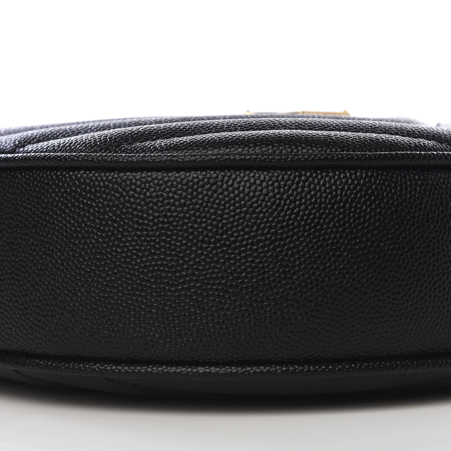 Grain De Poudre Matelasse Chevron Quilted Round Vinyle Camera Bag Black