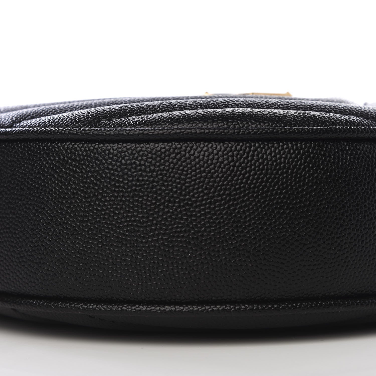 Saint Laurent Grain De Poudre Matelasse Chevron Quilted Round Vinyle Camera Bag Black 5 of 8