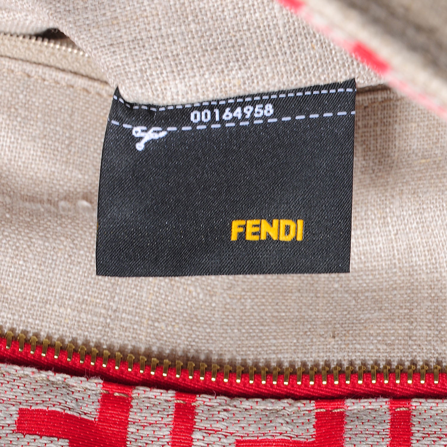 Fendi Linen Patent FF Shopping Tote Fragola 9 of 11
