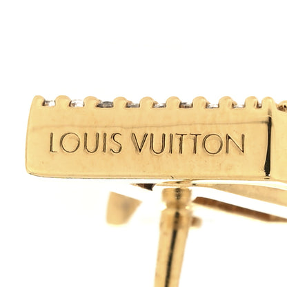 Louis Vuitton Metal Crystal LV Iconic Earrings Gold 4 of 6