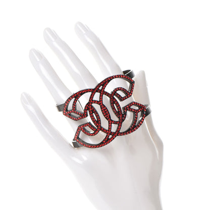 Chanel Crystal CC Cuff Red Black 2 of 5