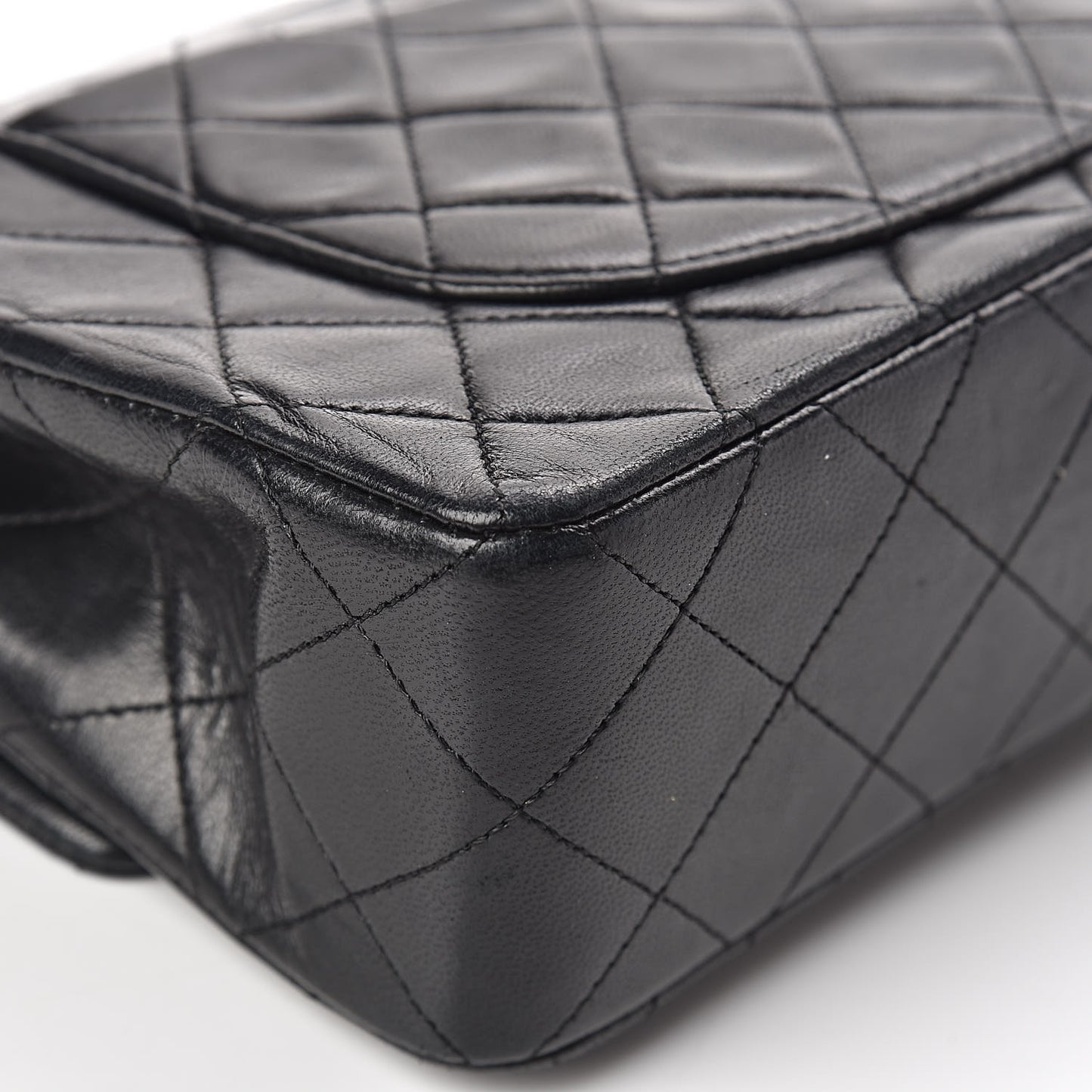 Lambskin Quilted Small Double Flap Black