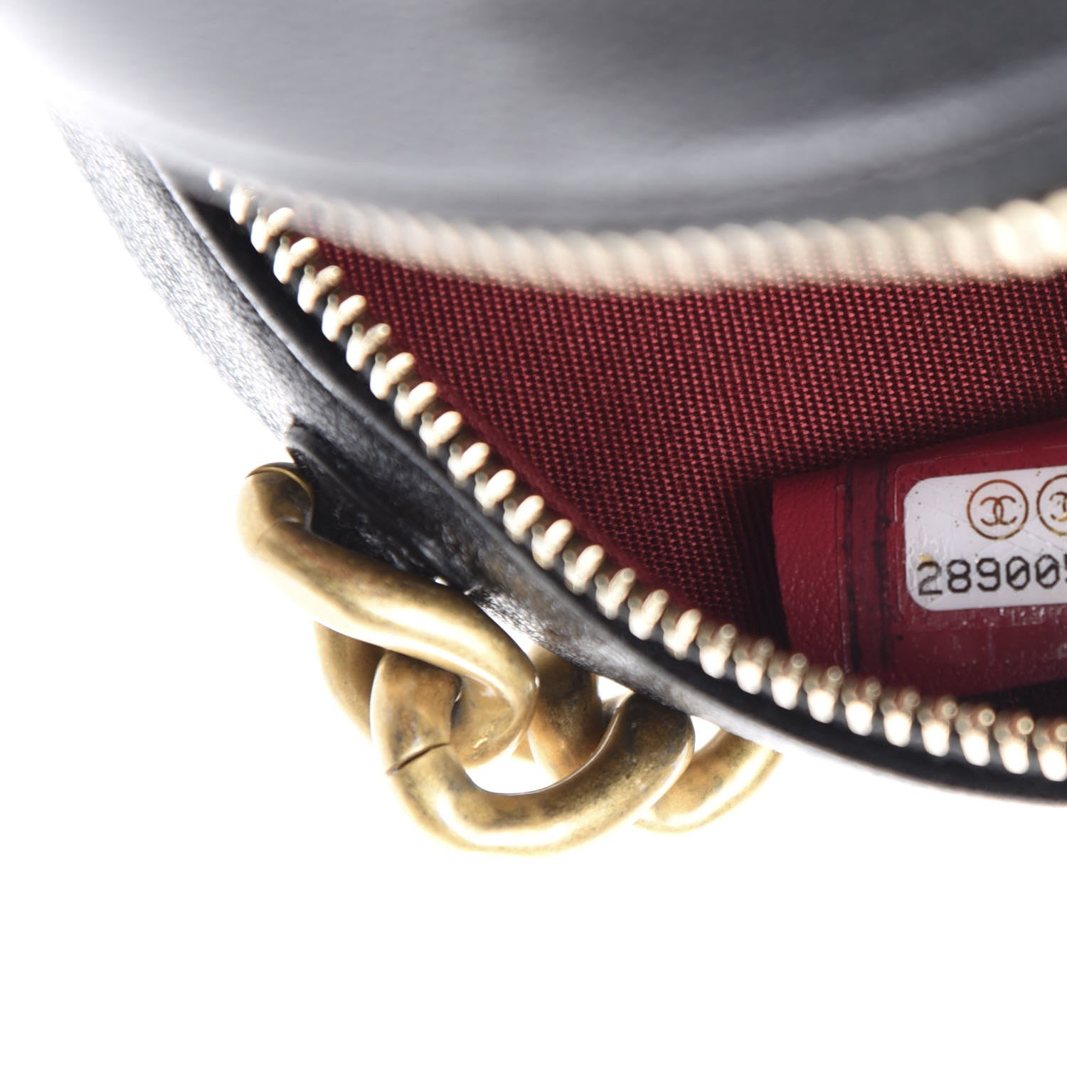 Chanel Shiny Goatskin Quilted 19 Round Clutch With Chain Black 9 of 11