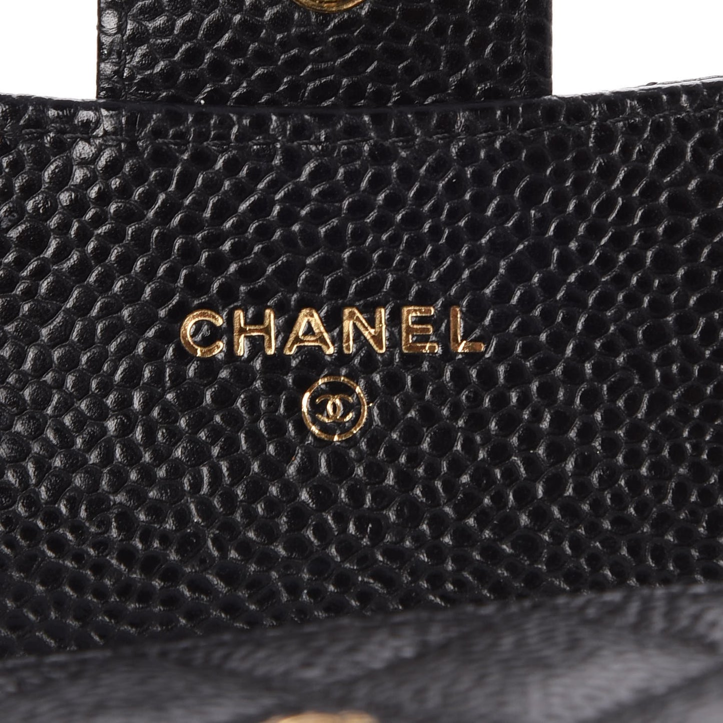 Caviar Quilted Flap Card Holder Black
