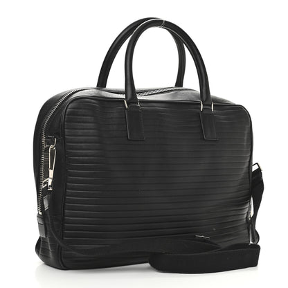 Christian Dior HOMME Calfskin Ribbed Briefcase Black 2 of 11